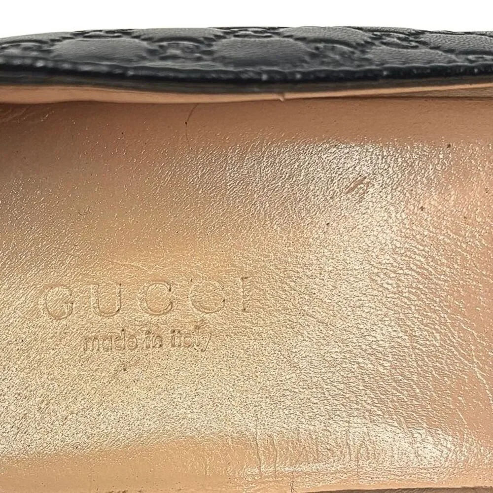 Gucci Microguccissima Black Leather Ballet Flats EU 36.5 Classic Logo Double G